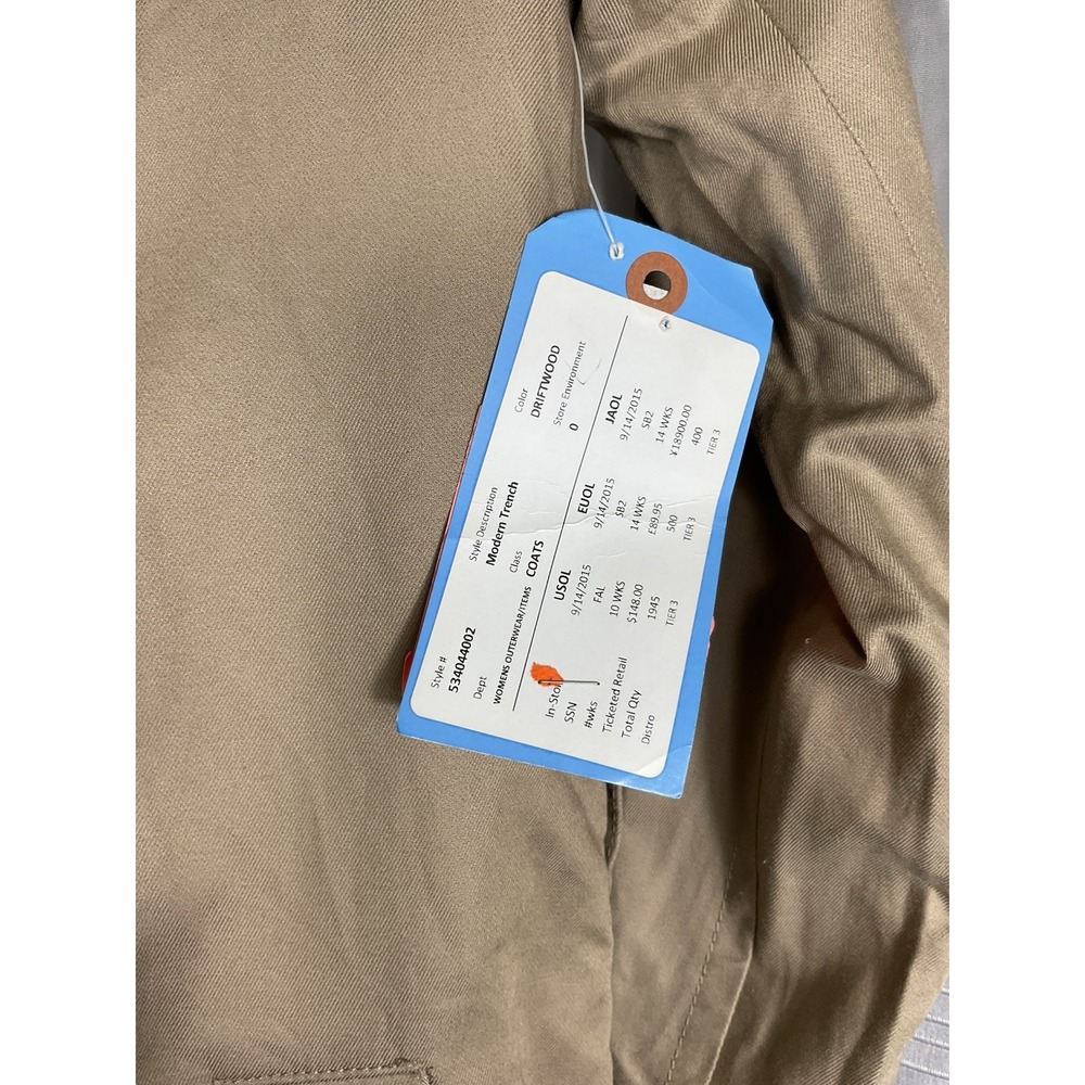 GAP WOMEN'S TAN LIGHTWEIGHT TRENCH COAT SIZE S NEW WITH TAGS No Belt - Picture 3 of 7